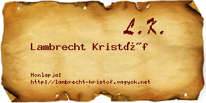 Lambrecht Kristóf névjegykártya