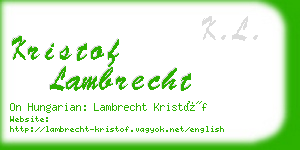 kristof lambrecht business card